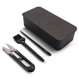 BlueBus Rolling Tool Box Set - Compact & Portable Tin Box with Mini Scissors, Cleaning Brush & Packing Stick