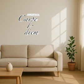 Azeeda 'Carpe Diem Seize The Day Latin Quote Poem Poetry' White Premium Vinyl Decal Sticker – Waterproof, Durable & Easy to Apply - Ideal for Car Bumpers, Windows, Bins and More (DW00163115)