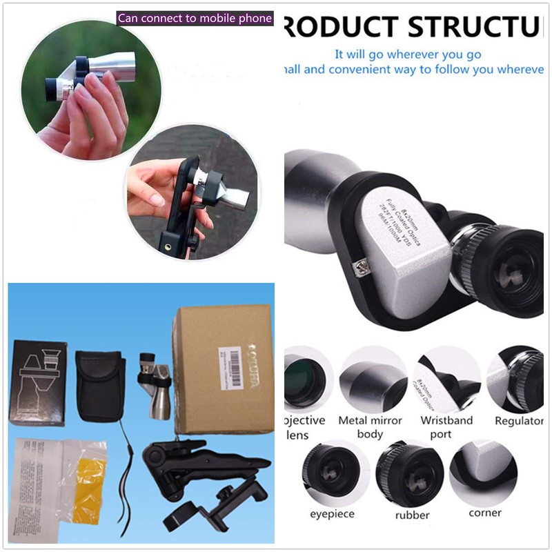 Compact Monocular Telescope for Adults, Portable Handheld Mini Monocular with