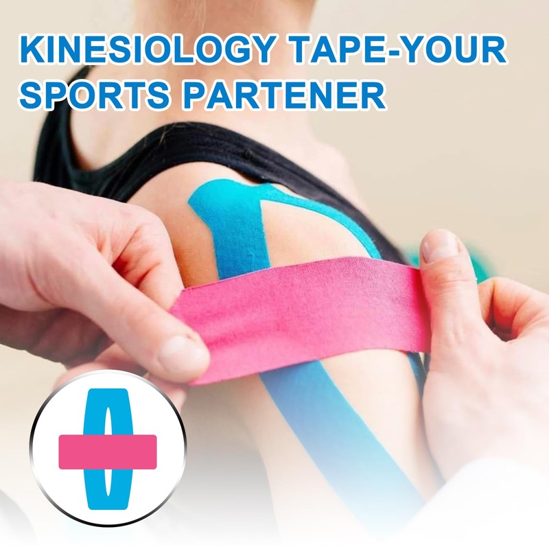 Carbou Kinesiology Tape 5cmx5m-2 Rolls Water Resistant Strips,Elastic Cotton Athletic