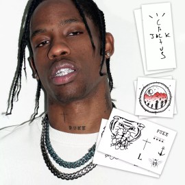 TattooFun Travis Scott Temporary Tattoos | Realist | Life-Sized | Skin Safe