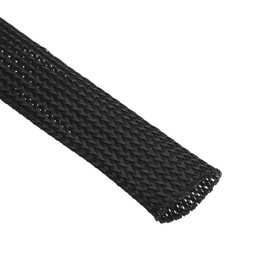 sourcing map Expandable Sleeving,1-inch 25ft Cable Sleeve, Black