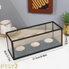 Black Metal Glass Frame Candle Holder with 3 Round Tealight
