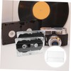 Mikikit 6 Pcs Vinyl Record Storage Box Cassette Tape Storage