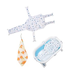 DHWEKU Baby Bath Seat Net, Newborn Baby Bath Seat Support Tub, Baby Bath Net with a Towel, Baby Bath Mat, Non-Slip Bath Seat Net, Adjustable Bath Seat Net, 6-24 Months