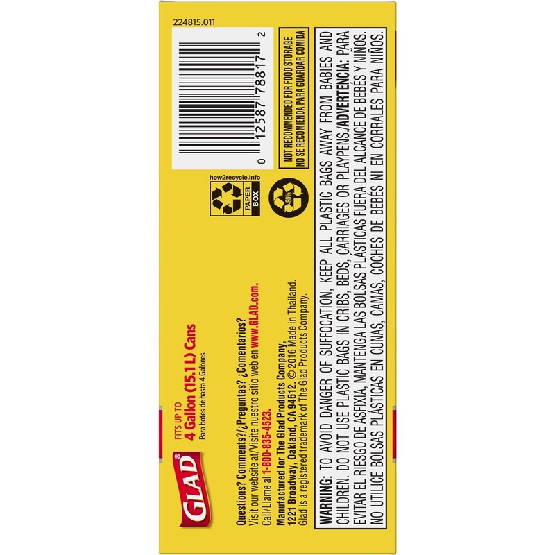 Glad Trash Bags, Small Garbage Bags - 4 Gallon White