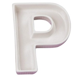 Ivy Lane Design Ceramic Love Letter Dish, Letter P, White