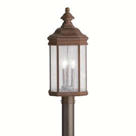 Kichler 9918TZ Kirkwood Outdoor Post Mount 3-Light, Tannery Bronze