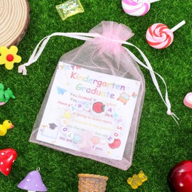 DPKOW Kindergarten Graduation Card Bracelet for Girls, Pink Kindergarten Graduations Gifts for Girls, Graduation Bear Gifts