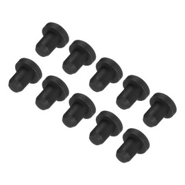 MECCANIXITY High Temp Silicone Plug Mount Dia 4.5mm/0.18 Inch T Shaped Solid Rubber Stopper Hole Plugs for Coating Plating Waterproof Sealing Plugs Black Pack of 10(OD 7.4mm/0.29 Inch)