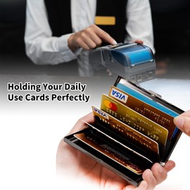 ACWDMKH Metal Wallet,Credit Card Holder for Women Men,RFID Blocking Card Holder Mini Slim Aluminum Wallet ID Case Hard Case Business Card Holder Case,Crow Bookshelf