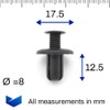 VVO Fasteners Plastic Radiator Surround and Air Guide Panel Clip,