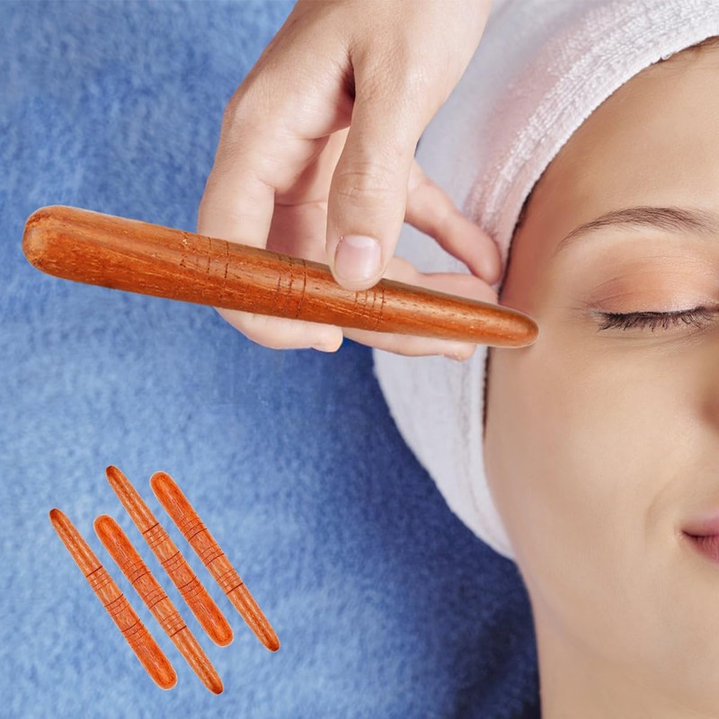 FERCAISH 4 Pieces Wooden Acupressure Pen Ears Massage Stick, Trigger