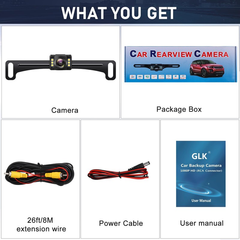 GLK Backup Camera Rear View Camera AHD 1080P Night Vision