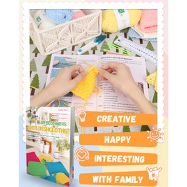 Aeelike Knitting Starter Kit for Adults - Knitting for Beginners Kit - Make Your Own Dishcloth - Knitting Kit with Yarn, Instructions, Knitting Needles and Yarn Needle - Knitting Gift Set for Knitters