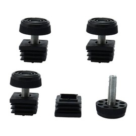 Sourcingmap Leveling Feet 25 x 25mm Square Insert Furniture Adjustable Leveler 4 Sets