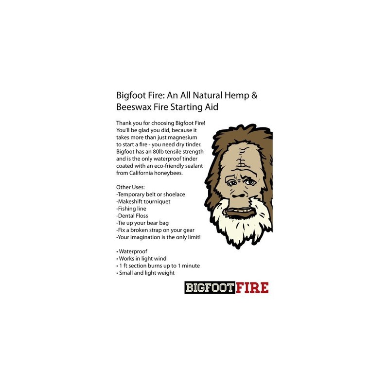 Bigfoot Fire Camp Fire Survival Aid 10 Feet