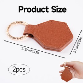 OIHCAZ 2PCS Hat Clip, PU Leather Magnetic Hat Clip for Hats Scarves Sunglasses Hat Holder Clip with Metal Hanging Ring for Backpacks Handbags Luggage（Brown & White）