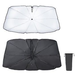 Seiwa Car Accessories Sun Shade One-touch Umbrella Sun Shade L Size (W 1315 - 1420 mm x H 790 mm) Z117 Shaftless Folding Sun Shade Titanium Silver Coating UV Reduction Rate 99.9% Japanese Manufacturer