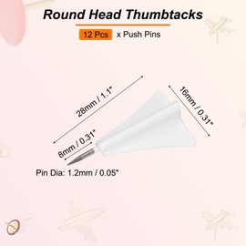 PATIKIL Airplane Push Pin, 12 Pcs Decorative Metal Push Pin Cute Aircraft Thumb Tacks for Bulletin Board Map Photo Home Office Decor, White