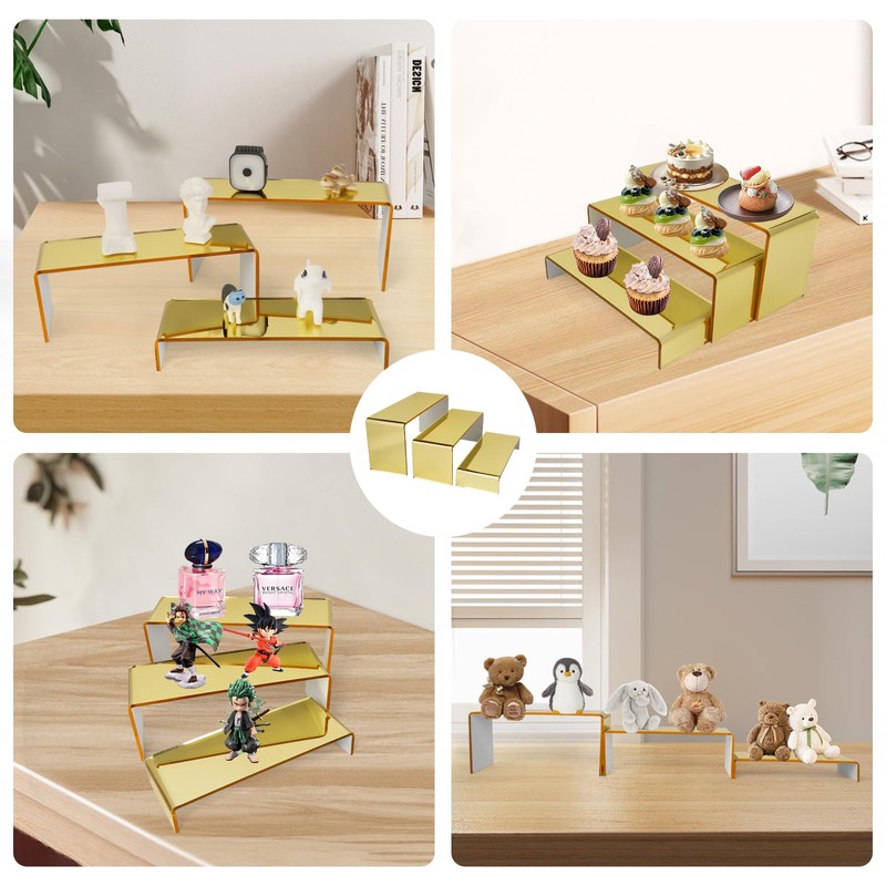 CRAFTIFANO Acrylic Display Risers 2 Sets 3 Tier Cupcake Stand