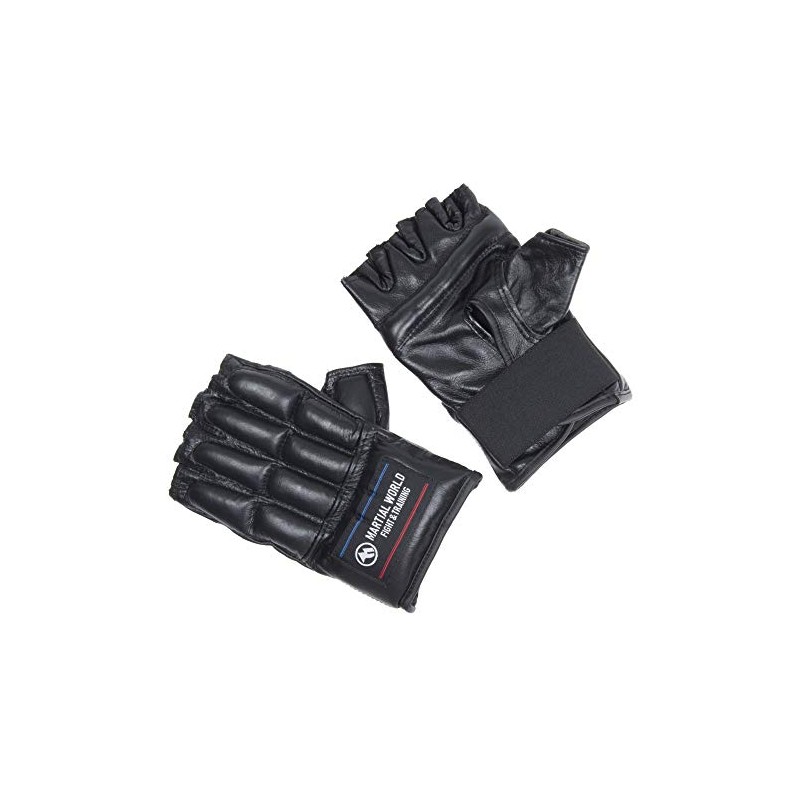 MARTIAL WORLD Knuckle Finger Gloves Open Finger PG38-L-BK Black L