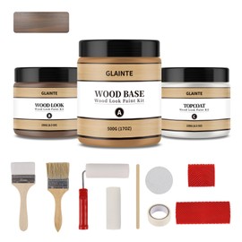 GLAINTE Wood Look Paint for Furniture, Cabinets, Front Doors Interior Texture Paint, (English Oak) Wood Like Paint Wood Finish Paint Kit Cover 25-30 sq.ft