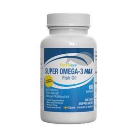 Fortifeye Vitamins Super Omega-3 Max Fish Oil | 2400 mg Omega 3 | High Potency with EPA and DHA | Lemon Flavor | 30 Servings
