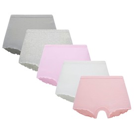 Winging Day Girls' Cotton Solid Color Breathable Hollow-Out Boxer Underwear Size 3T