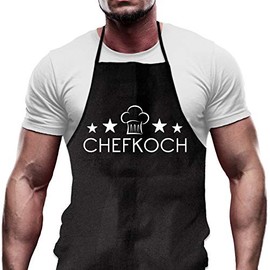 Shirtoo Cooking Apron as a Fun Gift for Men and Hobby Chefs for Birthday or Christmas (German Language Motif)