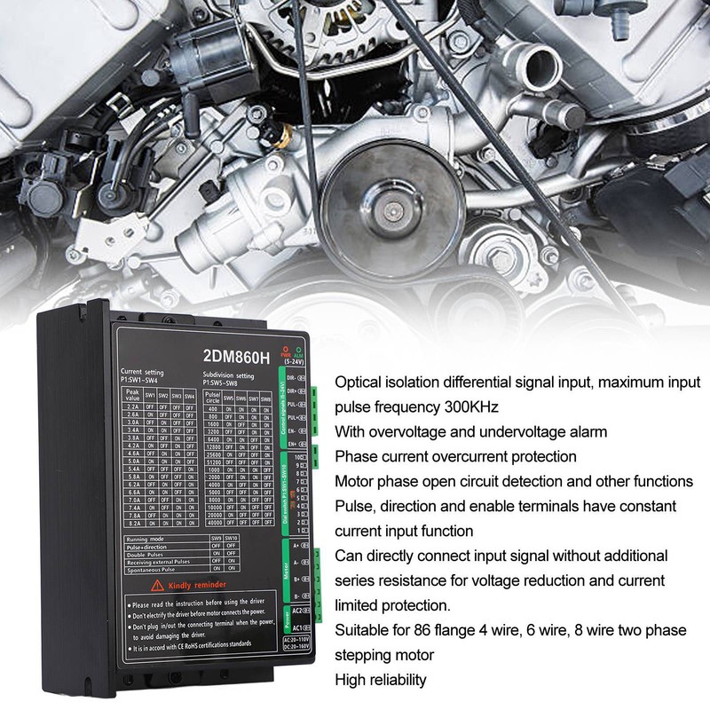 Digital Stepper Motor Driver 2 Phase 16 Subdivisions 16 Currents