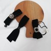 3Pcs Black Velvet Banana Pin & Ribbon Hair Clip &