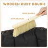 sourcing map 2pcs Wooden Dust Brush, 14 Inch Hand Broom