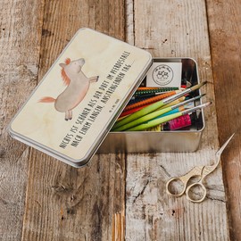 Mr. & Mrs. Panda Metal Tin Rectangular Horse Jumping Gift Lunch Box Farm Riding Container Storage Box Yard Animals Horse Owners