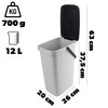 KADAX Waste Bin with Lid and Handle, Plastic Waste Bin,