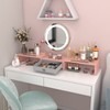 WESTREE Dual 3 Shelf Computer Riser with Drawer, Adjustable Length