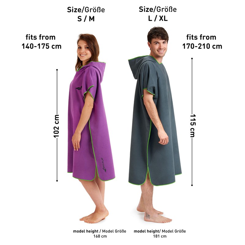 Fit-Flip Bath Poncho for Men and Women, Compact and Very