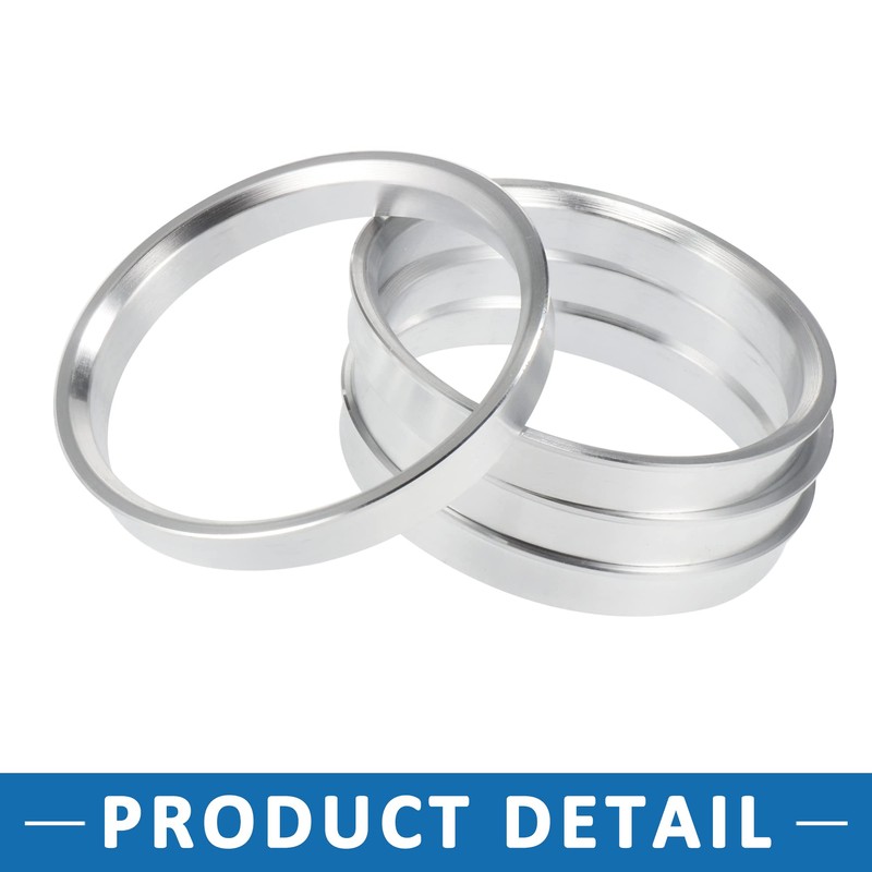 A ABSOPRO 72.6 to 66.1mm Wheel Hub Centric Rings Silver