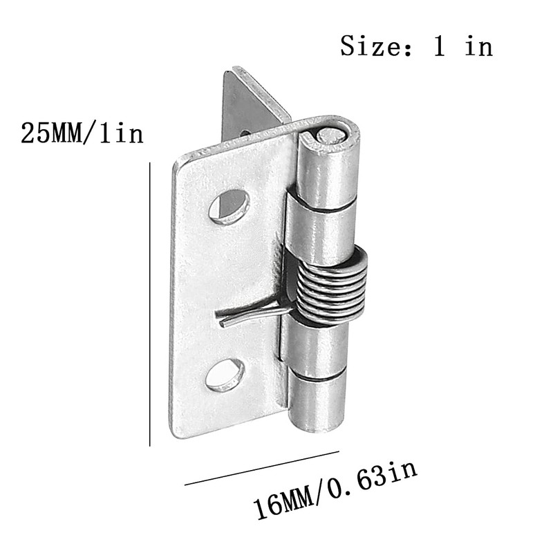 6pcs Self-Opening Spring Hinges, 304 Stainless Steel Self-Closing Spring Door