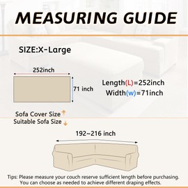 Arfntevss Corner Sectional Couch Covers L Shape Plush Sofa Cover with Tassel Thick Soft Couch Cover for Sectional Sofa U Shaped Slipcovers Washable Dog Furniture Protector (71" x 252", Coffee)