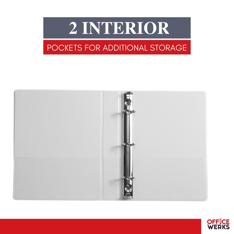 3 Ring Binders, 1.5 Inch Slant D-Rings, White, Clear View,