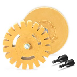 EWK 2 Pcs Serrated + Round Decal Eraser Wheel, Rubber Remover Wheel for Grinder, Ideal for Adhesives, Pinstripes, and Decals Removal