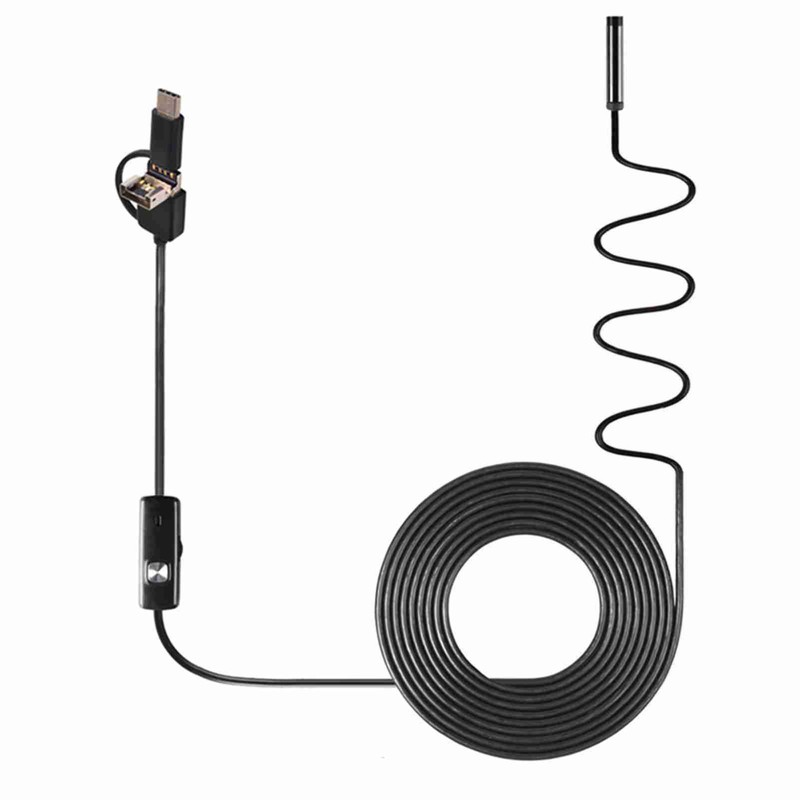 3-in-1 Industrial Endoscope Borescope Inspection Camera Built-in 6 LEDs IP67