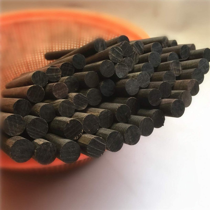 10-Pack 15x1.2cm African Blackwood Ebony Dowel Pins Wood Lumber Turning