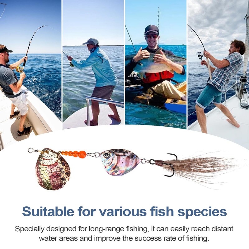 Spinner Baits - Spinnerbait Fishing Lures Long-Distance Casting Sinking,Hook Sequins