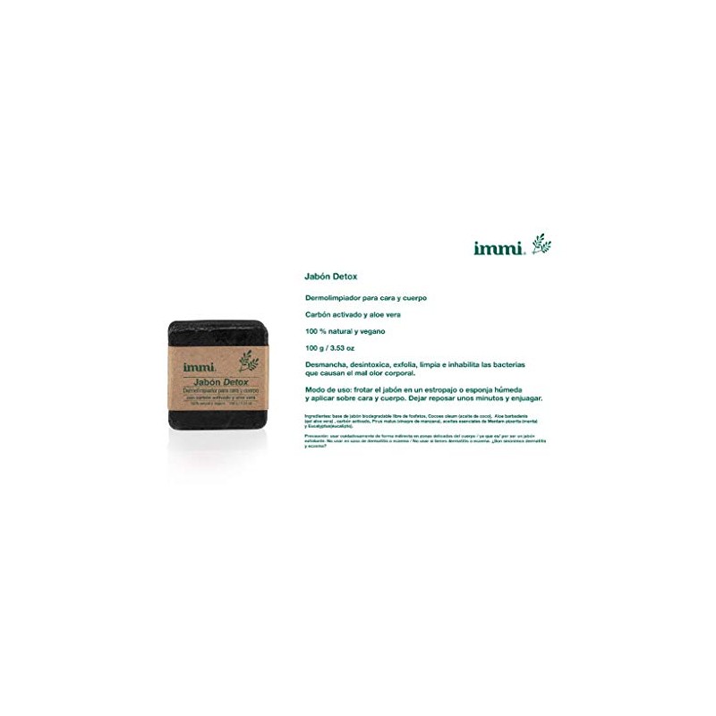 Immi Kit Aceite Hidratante Jabón Detox Crema Facial Jabon 50gr