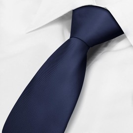TASTION Mens Satin Navy Blue Tie for Men Classic Wedding Necktie Solid Tie Formal Business