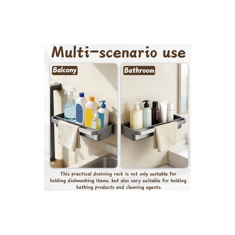 Kitchen Organisation, Sink Organiser, Wall Kitchen Shelf, No Drilling, Storage
