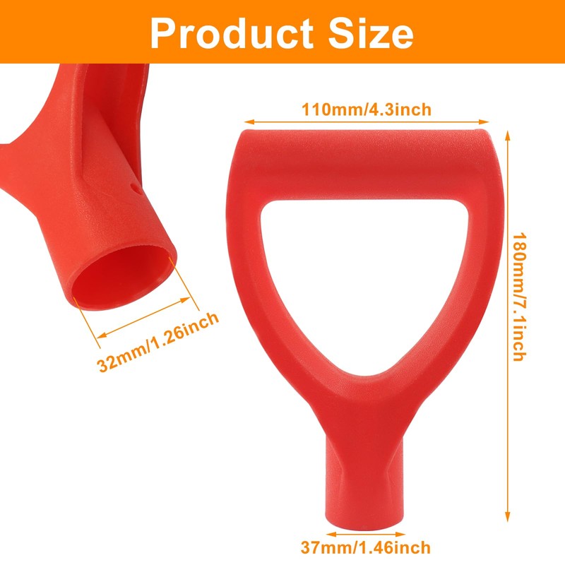 Moicstiy Shovel D Grip Handle, 32mm Inner Diameter Plastic Spade