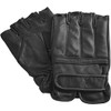 normani Quartz Sand Leather Gloves Without Fingers, Dark Black